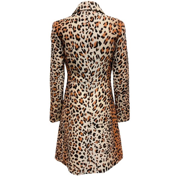 Louis Vuitton Leopard Embroidered Coat with Leather Trim - Picture 3 of 4